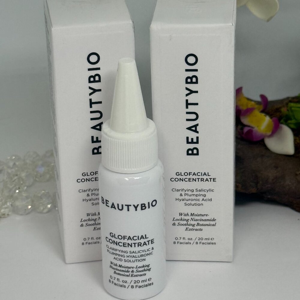 2x BeautyBio Glofacial Concentrate Hyaluronic Acid Solution - .7 oz - New In Box